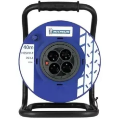 Meilleure vente ? Enrouleur électrique 40m Avec 4 Prises 2P+T 16A Cable H05VVF 3G1.5mm² Gamme PRO MICHELIN M41P101 ✔️