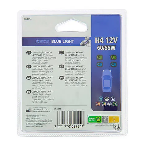 Sortie ⭐ 2 Ampoules Power + 80 % - H4 - 12 V - P43t - 60-55W - Feux De Croisement - Feux De Route - Michelin ✔️ 4 Sortie ⭐ 2 Ampoules Power + 80 % - H4 - 12 V - P43t - 60-55W - Feux De Croisement - Feux De Route - Michelin ✔️ – Image 4