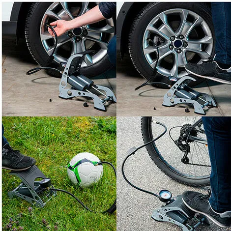 Le moins cher ? Pompe à Pied Double Corps à Manomètre Homologué - Max. 7 Bars - Michelin ? 2 Le moins cher ? Pompe à Pied Double Corps à Manomètre Homologué - Max. 7 Bars - Michelin ? – Image 2