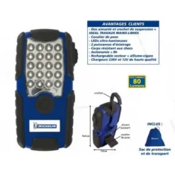 Vente flash ? Lampe De Poche LED Antichoc 1W 81lm à Piles 3xLR06 AA (inclus) Aimantée Au Dos + Crochet MICHELIN INT-M2L24 ? -MICHELIN Soldes Boutique 50295773 3